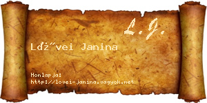 Lövei Janina névjegykártya